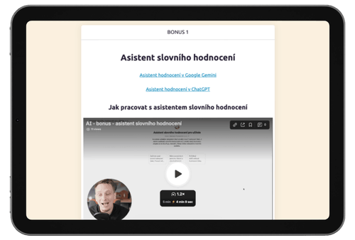 Náhled bonusu Asistent slovního hodnocení